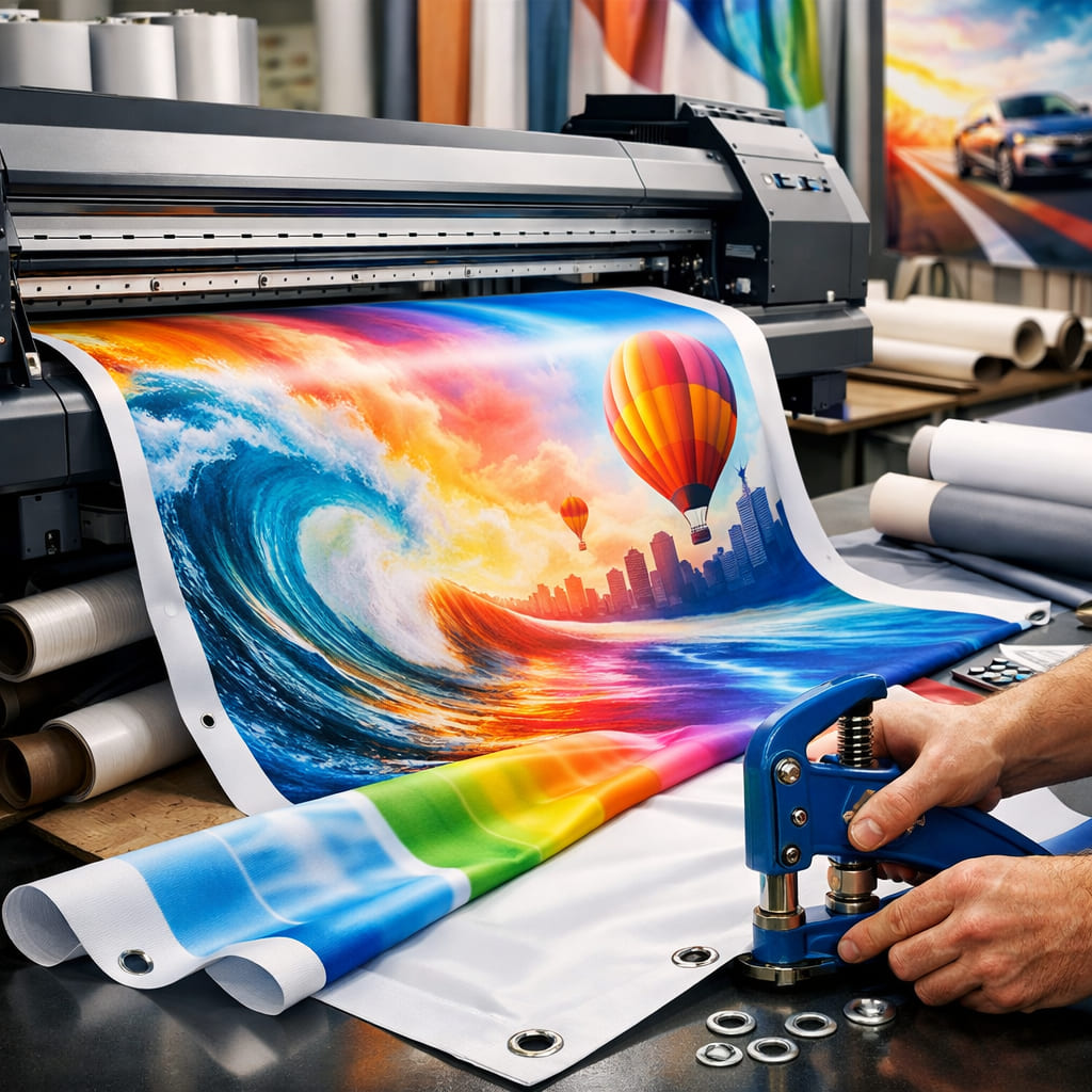 На баннерной ткани